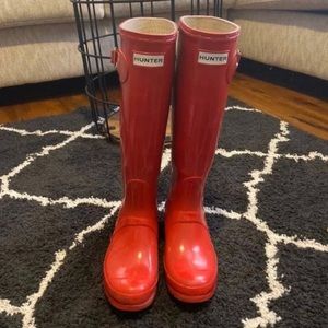 Red Hunter Boots Size 6
